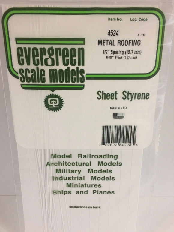 Eve-4524 Evergreen Polystyrene (Metal Roofing Standing-Seam Sheet) Opaque White 12.70Mm-Spacing