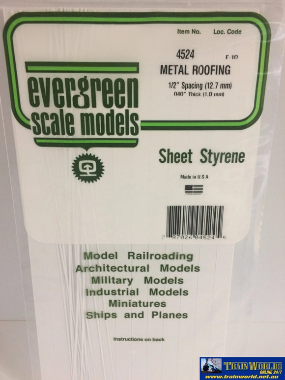 Eve-4524 Evergreen Polystyrene (Metal Roofing Standing-Seam Sheet) Opaque White 12.70Mm-Spacing