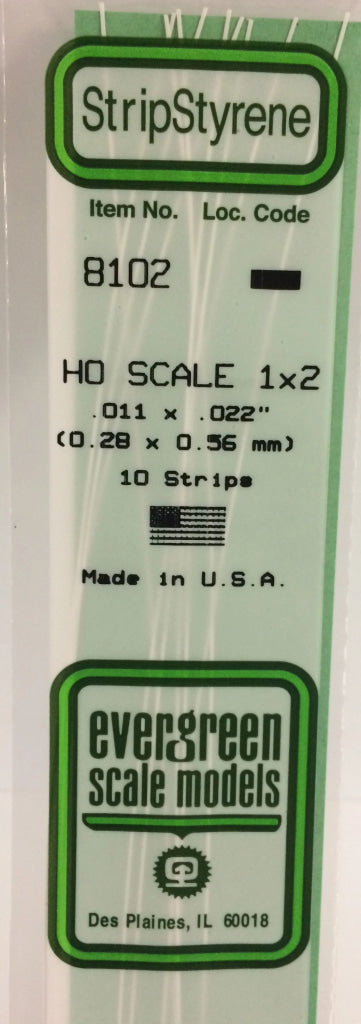 Eve-8102 Evergreen Polystyrene (Strip) Opaque White 0.30Mm X 0.60Mm 350Mm (Ho-Scale 1 2) 10-Pack