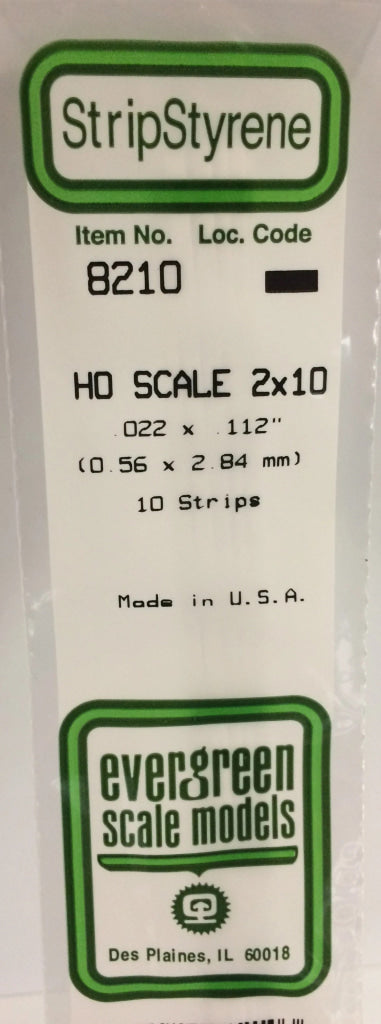 Eve-8210 Evergreen Polystyrene (Strip) Opaque White 0.60Mm X 2.85Mm 350Mm (Ho-Scale 2 10) 10-Pack