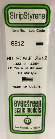 Eve-8212 Evergreen Polystyrene (Strip) Opaque White 0.60Mm X 3.45Mm 350Mm (Ho-Scale 2 12) 10-Pack