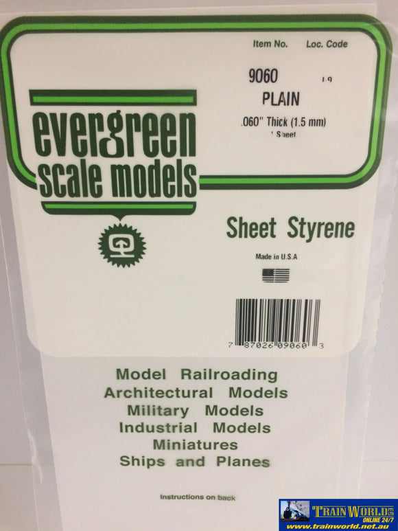 Eve-9060 Evergreen Polystyrene (Plain-Sheet) Opaque White 1.50Mm X 152Mm 305Mm (Single-Sheet)