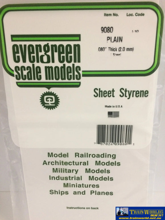 Eve-9080 Evergreen Polystyrene (Plain-Sheet) Opaque White 2.00Mm X 152Mm 305Mm (Single-Sheet)