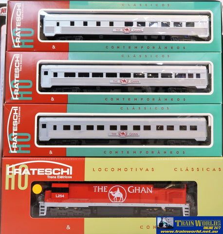 Fra-Tgset Frateschi Train-Pack The Ghan Locomotive X1 & 3-Coaches Ho-Scale Dc-Hardwire