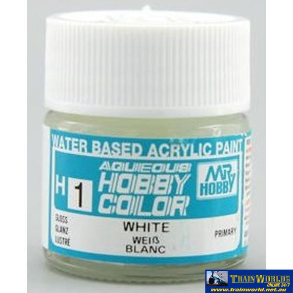 Gsi-H001 Gsi Creos Mr.hobby Aqueous Acrylic (Water) Paint Gloss H001 White 10Ml Glueandpaint