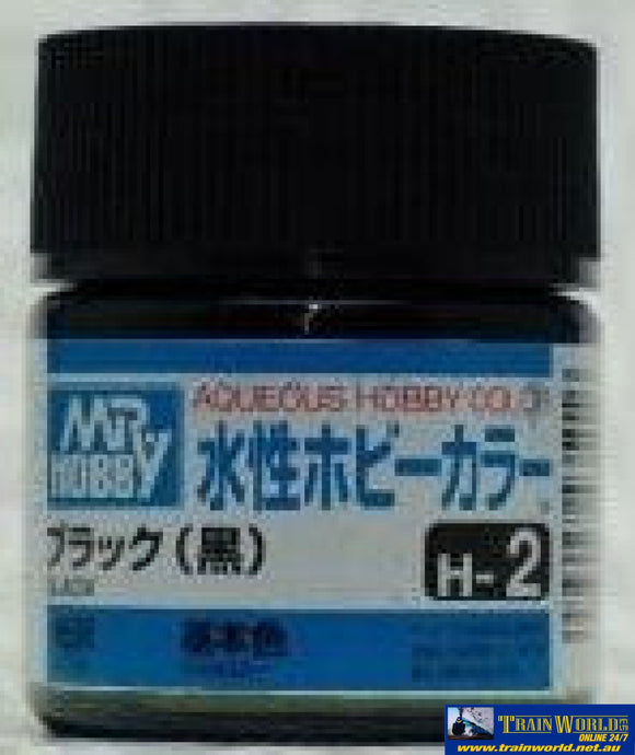 Gsi-H002 Gsi Creos Mr.hobby Aqueous Acrylic (Water) Paint Gloss H002 Black 10Ml Glueandpaint