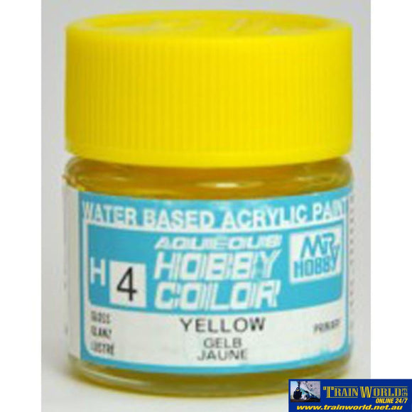 Gsi-H004 Gsi Creos Mr.hobby Aqueous Acrylic (Water) Paint Gloss H004 Yellow 10Ml Glueandpaint