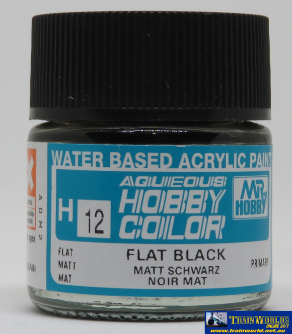 Gsi-H012 Gsi Creos Mr.hobby Aqueous Acrylic (Water) Paint Matt H012 Black 10Ml Glueandpaint