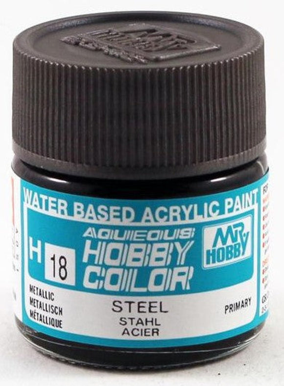 Gsi-H018 Gsi Creos Mr.hobby Aqueous Acrylic (Water) Paint Gloss H018 Metallic-Steel 10Ml