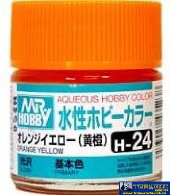 Gsi-H024 Gsi Creos Mr.hobby Aqueous Acrylic (Water) Paint Gloss H024 Orange-Yellow 10Ml Glueandpaint