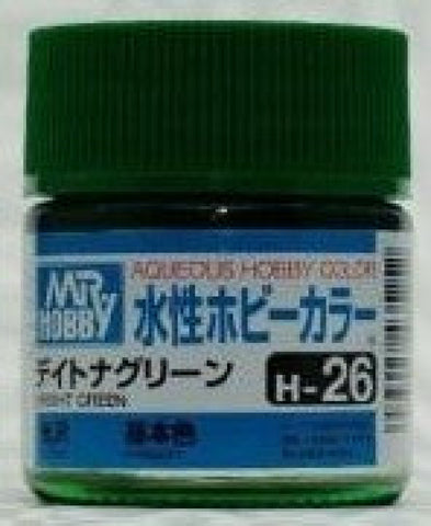 Gsi-H026 Gsi Creos Mr.hobby Aqueous Acrylic (Water) Paint Gloss H026 Bright-Green 10Ml Glueandpaint