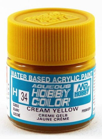 Gsi-H034 Gsi Creos Mr.hobby Aqueous Acrylic (Water) Paint Gloss H034 Cream-Yellow 10Ml Glueandpaint