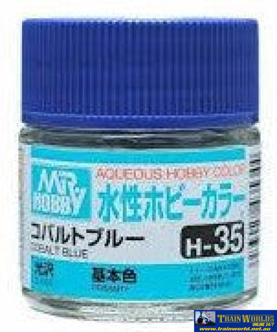 Gsi-H035 Gsi Creos Mr.hobby Aqueous Acrylic (Water) Paint Gloss H035 Cobalt-Blue 10Ml Glueandpaint