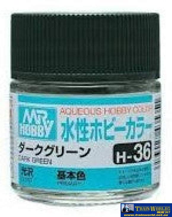 Gsi-H036 Gsi Creos Mr.hobby Aqueous Acrylic (Water) Paint Gloss H036 Dark-Green 10Ml Glueandpaint