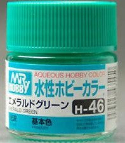 Gsi-H046 Gsi Creos Mr.hobby Aqueous Acrylic (Water) Paint Gloss H046 Emerald-Green 10Ml Glueandpaint