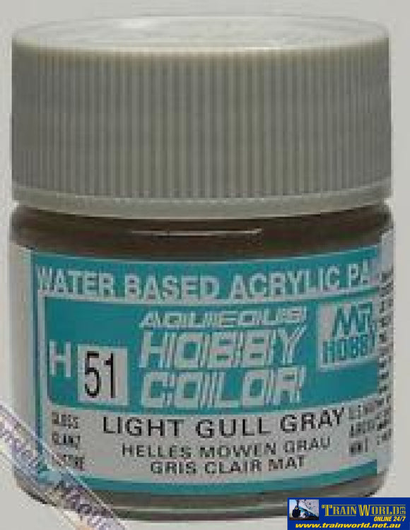 Gsi-H051 Gsi Creos Mr.hobby Aqueous Acrylic (Water) Paint Gloss H051 Light Gull-Grey 10Ml