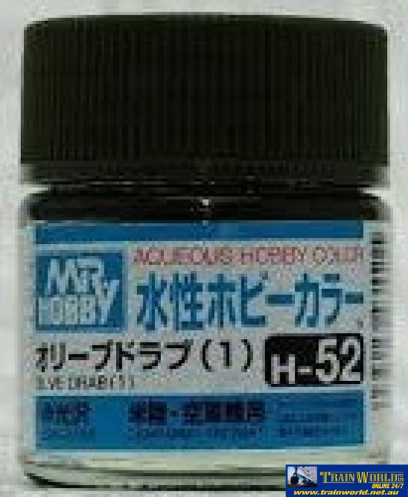 Gsi-H052 Gsi Creos Mr.hobby Aqueous Acrylic (Water) Paint Semi-Gloss H052 Olive-Drab-1 (Usaf/army