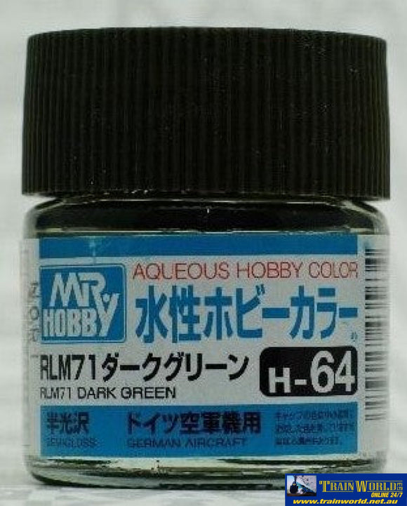 Gsi-H064 Gsi Creos Mr.hobby Aqueous Acrylic (Water) Paint Semi-Gloss H064 Rlm-71 Dark-Green (German