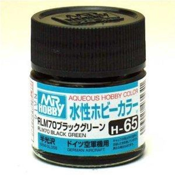 Gsi-H065 Gsi Creos Mr.hobby Aqueous Acrylic (Water) Paint Semi-Gloss H065 Rlm-70 Black-Green (German
