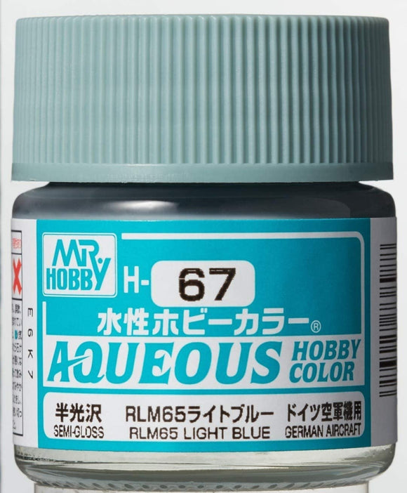 Gsi-H067 Gsi Creos Mr.hobby Aqueous Acrylic (Water) Paint Semi-Gloss H067 Rlm-65 Light-Blue (German