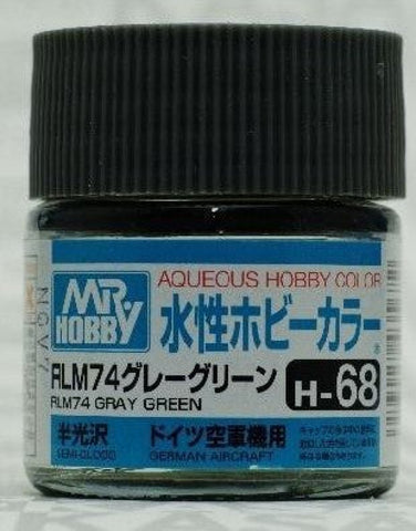 Gsi-H068 Gsi Creos Mr.hobby Aqueous Acrylic (Water) Paint Semi-Gloss H068 Rlm-74 Dark-Grey (German