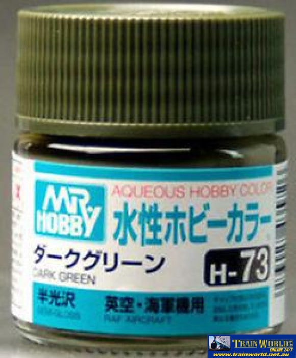 Gsi-H073 Gsi Creos Mr.hobby Aqueous Acrylic (Water) Paint Semi-Gloss H073 Dark-Green (Raf Aircraft)