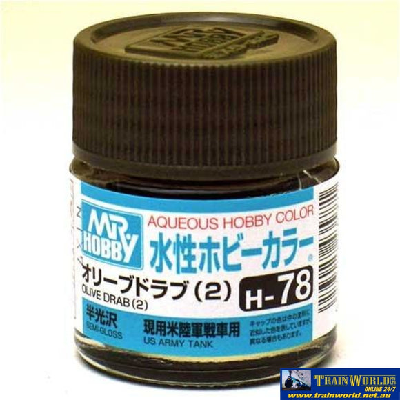 Gsi-H078 Gsi Creos Mr.hobby Aqueous Acrylic (Water) Paint Semi-Gloss H078 Olive-Drab-2 (Us Army