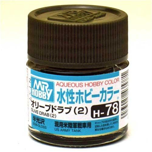 Gsi-H078 Gsi Creos Mr.hobby Aqueous Acrylic (Water) Paint Semi-Gloss H078 Olive-Drab-2 (Us Army