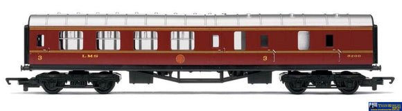 Hmr-R4389 Hornby Railroad 3Rd-Brake Carriage #5200 Lms Maroon (Era-3) Oo-Scale Rolling Stock