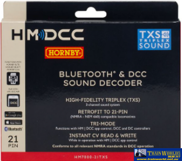HMR R7322 Hornby HM7000 TXS (21 Pin) Bluetooth & DCC Sound Decoder *Includes Speaker* Controller
