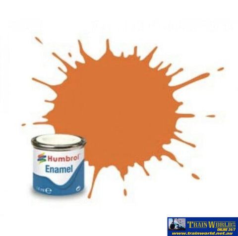 Hum-018 Humbrol Enamel (Oil) Paint Gloss Orange 14Ml Glueandpaint