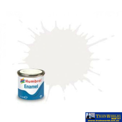 Hum-022 Humbrol Enamel (Oil) Paint Gloss White 14Ml Glueandpaint