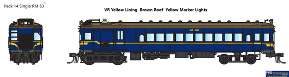 Idr-D14 Idr Models Vr Diesel-Electric Railmotor (Derm) Pack-14 1980S Yellow Simplified-Lining Brown