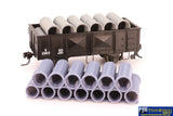 Ifm-Wgl027 Infront Models Pipe-Load (Cast Concrete) 22’ Open-Wagons Ho-Scale Containerandload