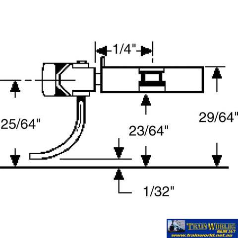 Kad-023 Kadee 20-Series No.23 Short-Length (Plastic Shank) Center-Set Standard-Head With Draftbox