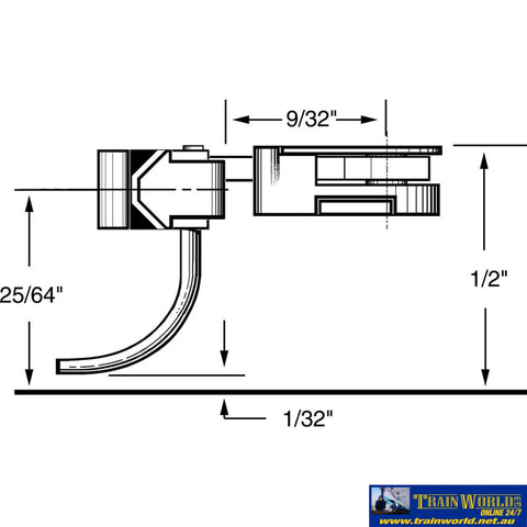 Kad-032 Kadee 30-Series No.32 Medium-Length (Plastic Shank) Over-Set Standard-Head With Draftbox