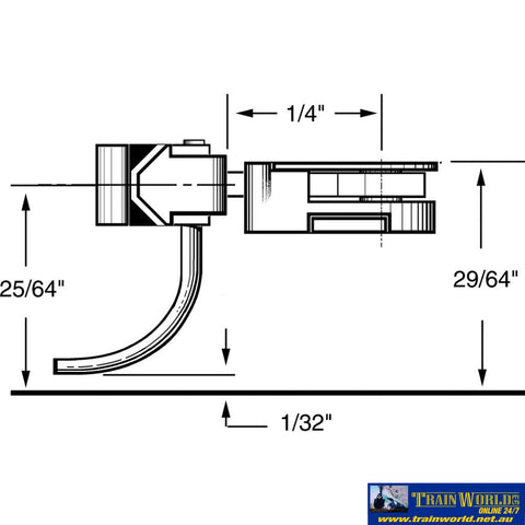 Kad-033 Kadee 30-Series No.33 Short-Length (Plastic Shank) Center-Set Standard-Head With Draftbox