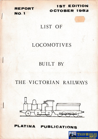 List of Locomotives Built By the Victorian Railways -Used- (UBVC-1820S) - Reference