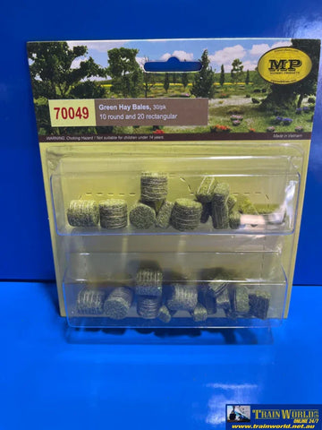 MBB-70049 MP Scenery - Green Hay Bales (10 round and 20 rectangular) HO 30/pk - Scenery