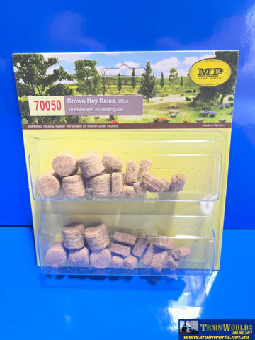 MBB-70050 MP Scenery - Brown Hay Bales (10 round and 20 rectangular) HO 30/pk - Scenery