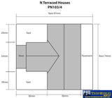 Met-Pn103 Metcalfe (Card Kit) Brick-Terrace House N-Scale Structures