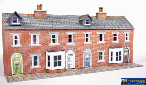 MET PN174 Metcalfe (Card Kit) Low Relief Red Brick Terraced House Fronts N Scale Structures