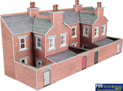 MET PN176 Metcalfe (Card Kit) Low Relief Red Brick Terraced House Backs N Scale Structures