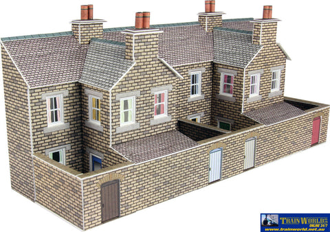 MET-PN177 Metcalfe (Card Kit) Low Relief Stone Terraced House Backs N-Scale Structures
