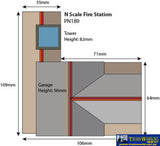 MET PN189 Metcalfe (Card Kit) Full Relief Fire Station N Scale Structures