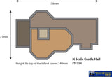 MET PN194 Metcalfe (Card Kit) Full Relief Castle Hall N Scale Structures