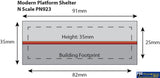 MET PN923 Metcalfe (Card Kit) Modern Platform Shelter N Scale Structures