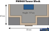 MET PN960 Metcalfe (Card Kit) Low Relief Tower Block N Scale Structures