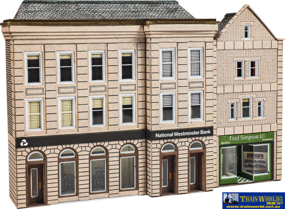 MET PN971 Metcalfe (Card Kit) Low Relief Bank & Shop N Scale Structures