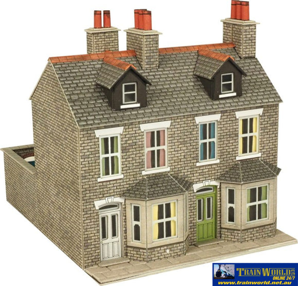 Met-Po262 Metcalfe (Card Kit) Terrace House (Stone) Oo Scale Structures
